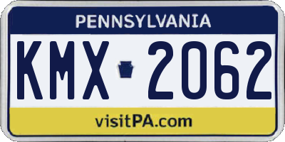 PA license plate KMX2062