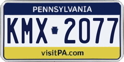 PA license plate KMX2077