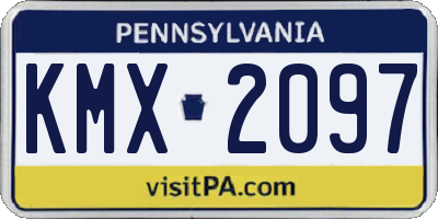 PA license plate KMX2097