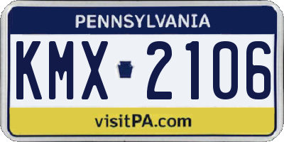 PA license plate KMX2106
