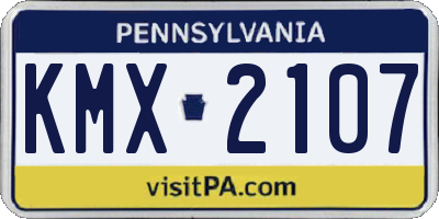 PA license plate KMX2107