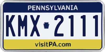 PA license plate KMX2111