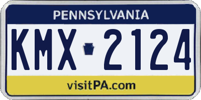 PA license plate KMX2124