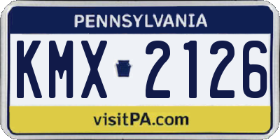 PA license plate KMX2126