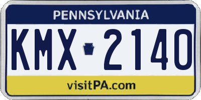 PA license plate KMX2140