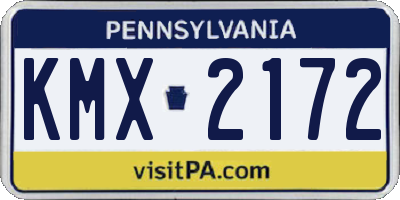 PA license plate KMX2172