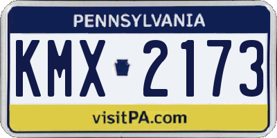 PA license plate KMX2173