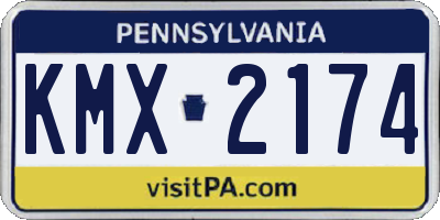 PA license plate KMX2174
