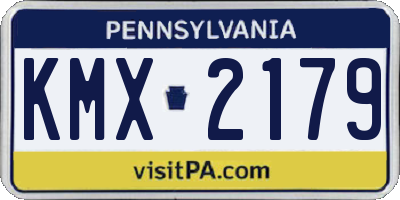 PA license plate KMX2179
