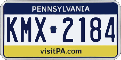 PA license plate KMX2184