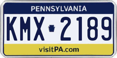 PA license plate KMX2189