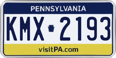 PA license plate KMX2193