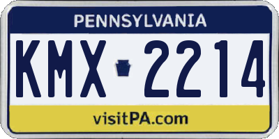 PA license plate KMX2214