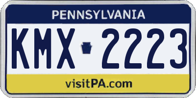 PA license plate KMX2223