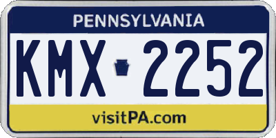 PA license plate KMX2252