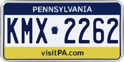 PA license plate KMX2262