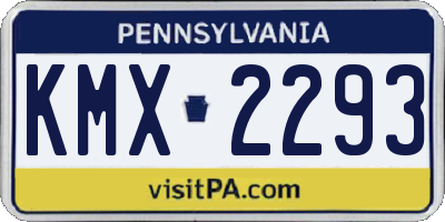 PA license plate KMX2293