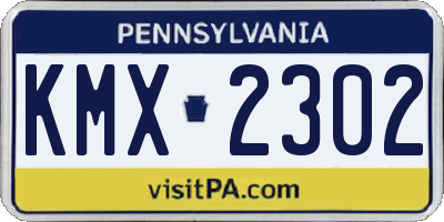 PA license plate KMX2302