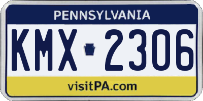 PA license plate KMX2306
