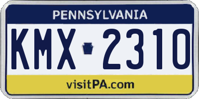 PA license plate KMX2310