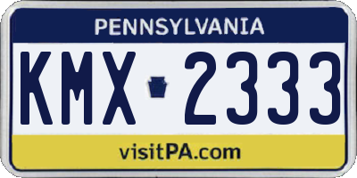 PA license plate KMX2333