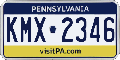 PA license plate KMX2346