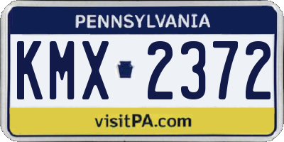 PA license plate KMX2372