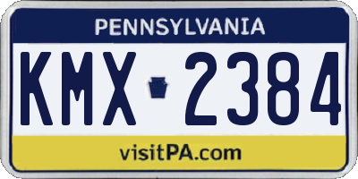 PA license plate KMX2384