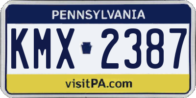 PA license plate KMX2387