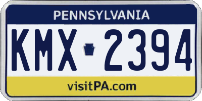 PA license plate KMX2394