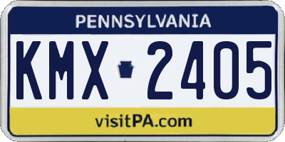 PA license plate KMX2405