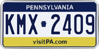 PA license plate KMX2409