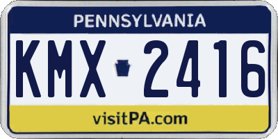 PA license plate KMX2416