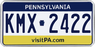 PA license plate KMX2422