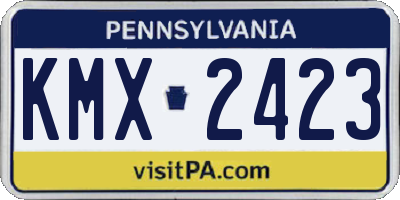 PA license plate KMX2423