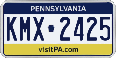 PA license plate KMX2425