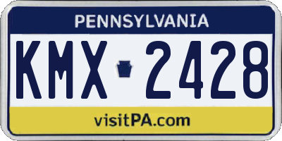PA license plate KMX2428