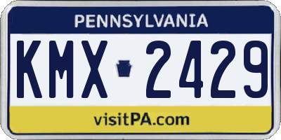 PA license plate KMX2429