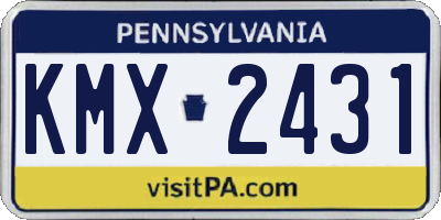 PA license plate KMX2431