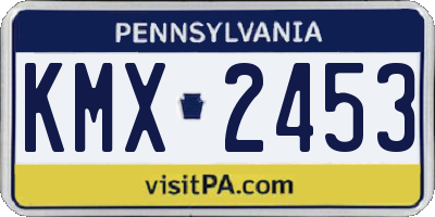 PA license plate KMX2453