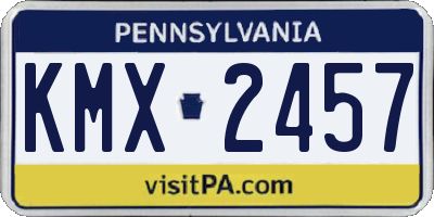 PA license plate KMX2457