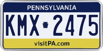 PA license plate KMX2475