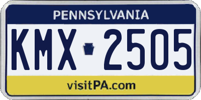 PA license plate KMX2505