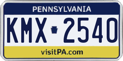 PA license plate KMX2540
