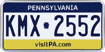 PA license plate KMX2552