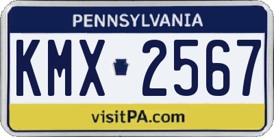 PA license plate KMX2567