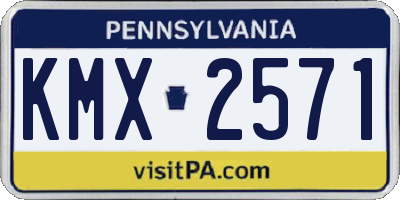 PA license plate KMX2571