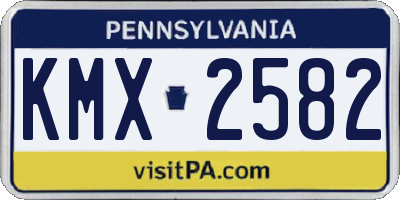 PA license plate KMX2582