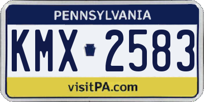 PA license plate KMX2583