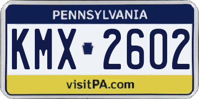 PA license plate KMX2602